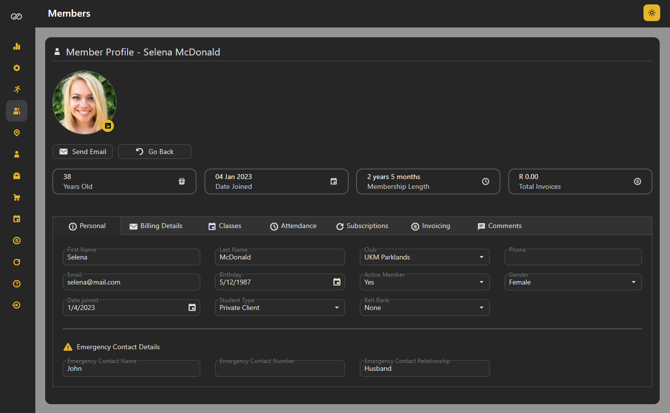 Member Profile Dashboard